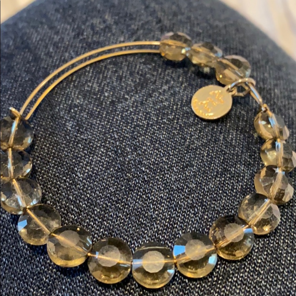 Alex and Ani Beaded Bangle - Smoky Gray Beads